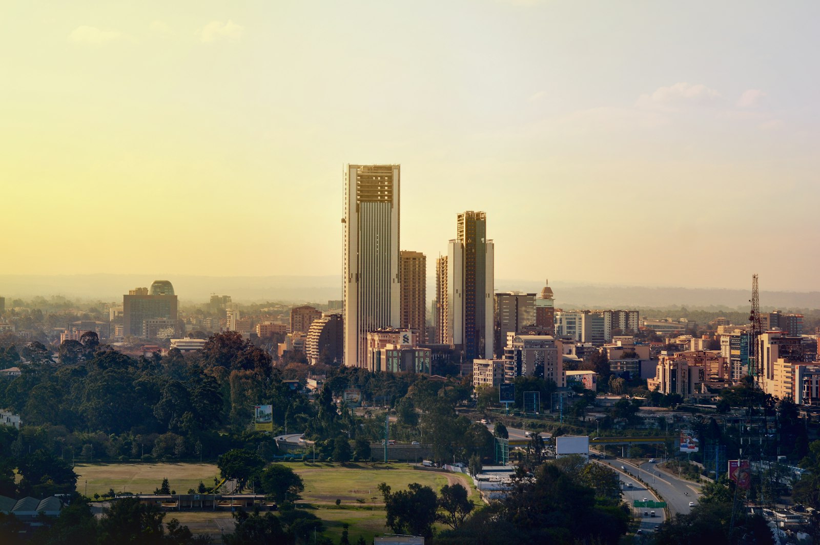 The Nairobi skyline in the early morning